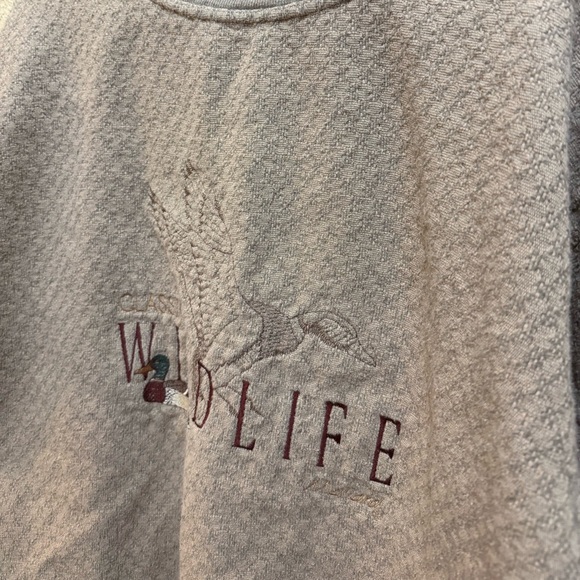 Vintage Boundry Line Embroidered Duck Mallory Crew Neck Sweatshirt Large Tan - Picture 3 of 10